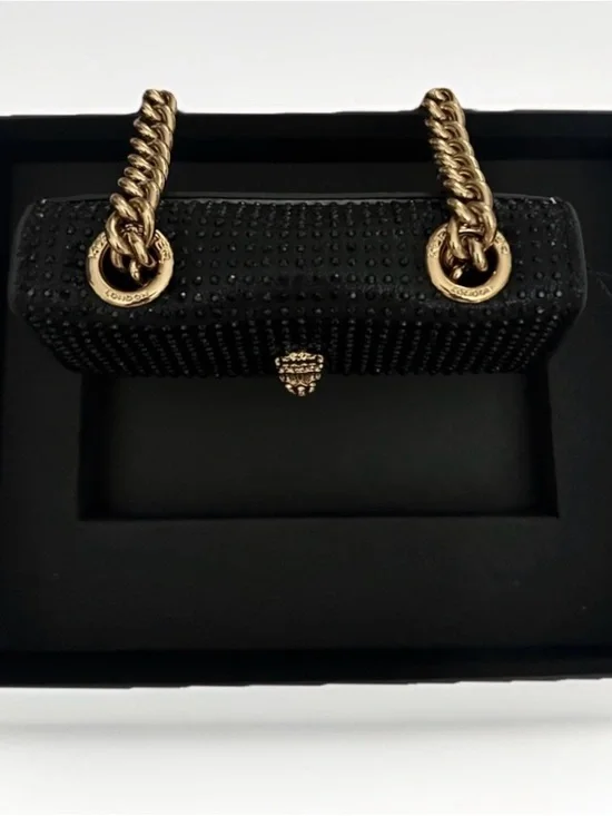 Kurt Geiger London NWT Micro Kensington Black/White Rhinestone Crossbody in Box - Picture 4 of 10